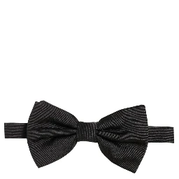 Men Black 100% Silk Adjustable Neck Papillon Bow Tie