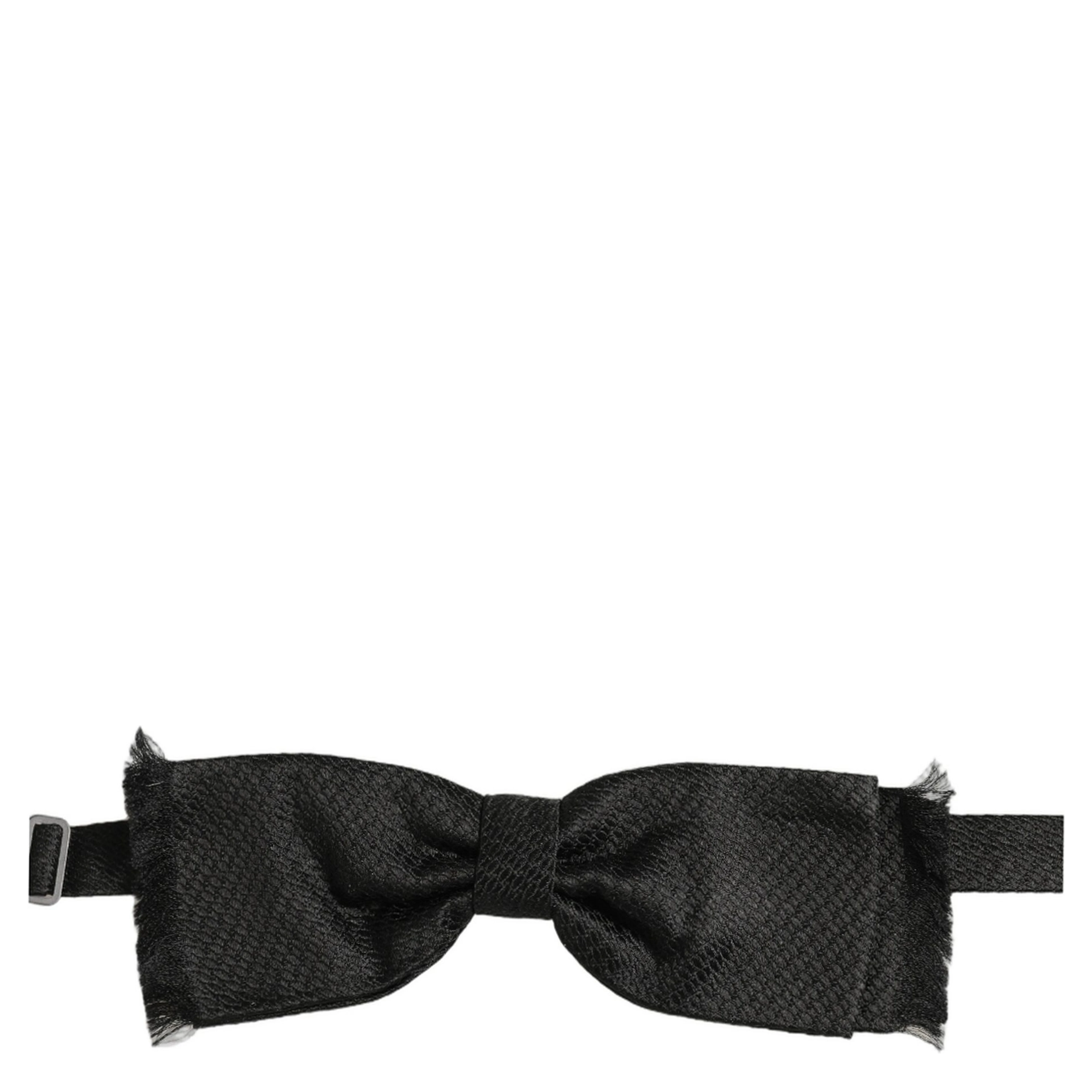 Men Black 100% SIlk Adjustable Neck Papillon Bow Tie
