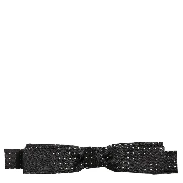 Black White Polka Dot Adjustable Neck Papillon Bow Tie