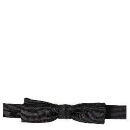 Men Black 100% SIlk Adjustable Neck Papillon Bow Tie