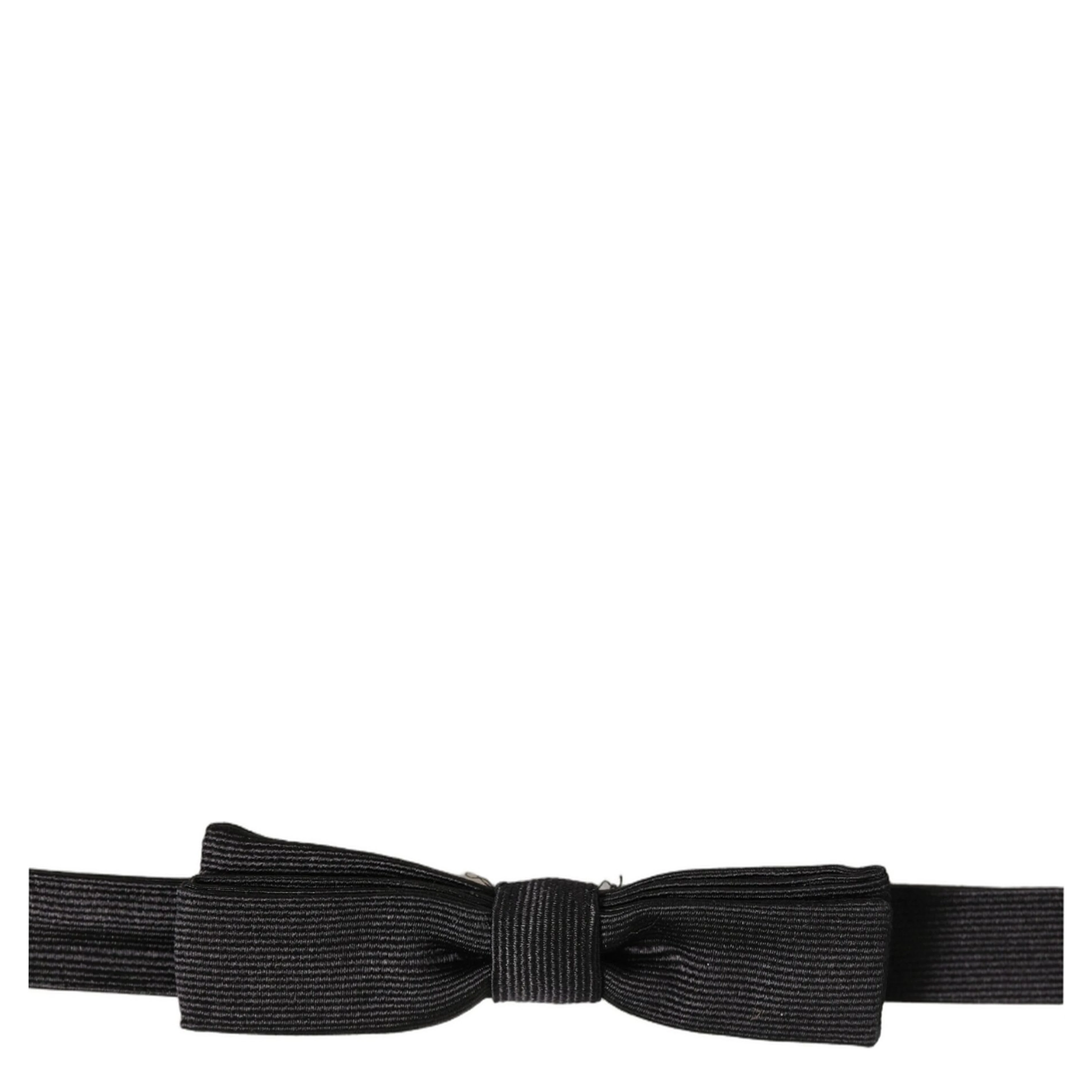 Men Black 100% SIlk Adjustable Neck Papillon Bow Tie