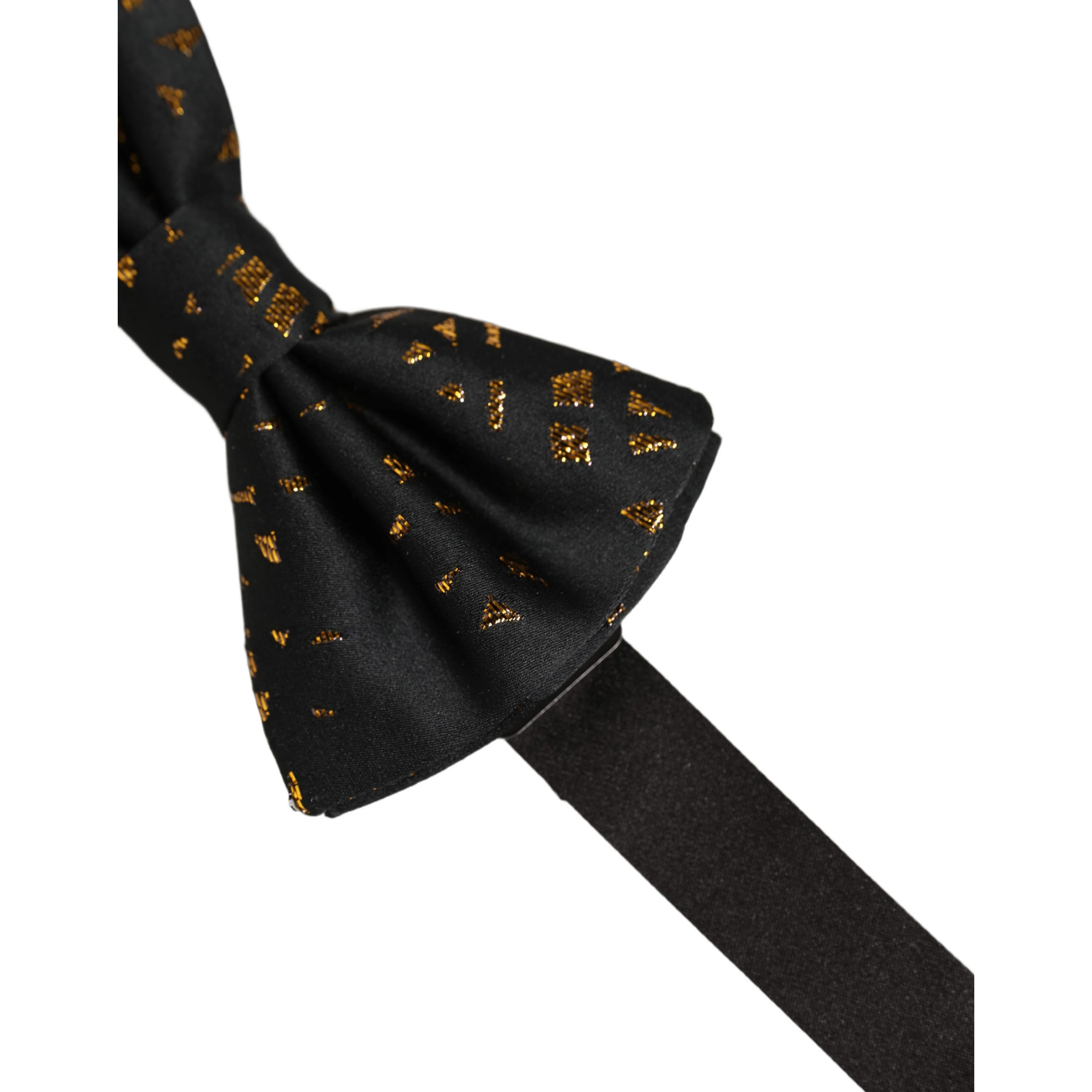 Black Gold Speckle Pattern Adjustable Neck Papillon Bow Tie