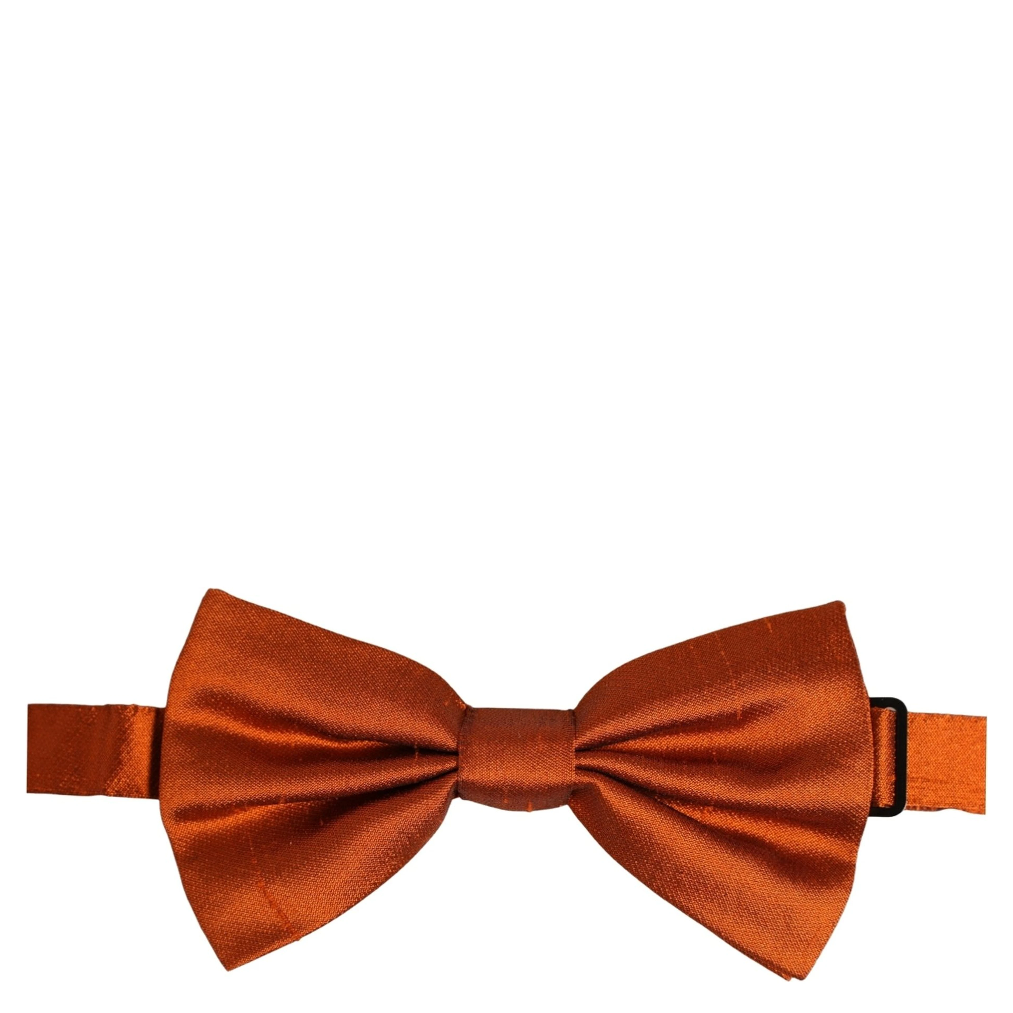 Men Orange 100% SIlk Adjustable Neck Papillon Bow Tie