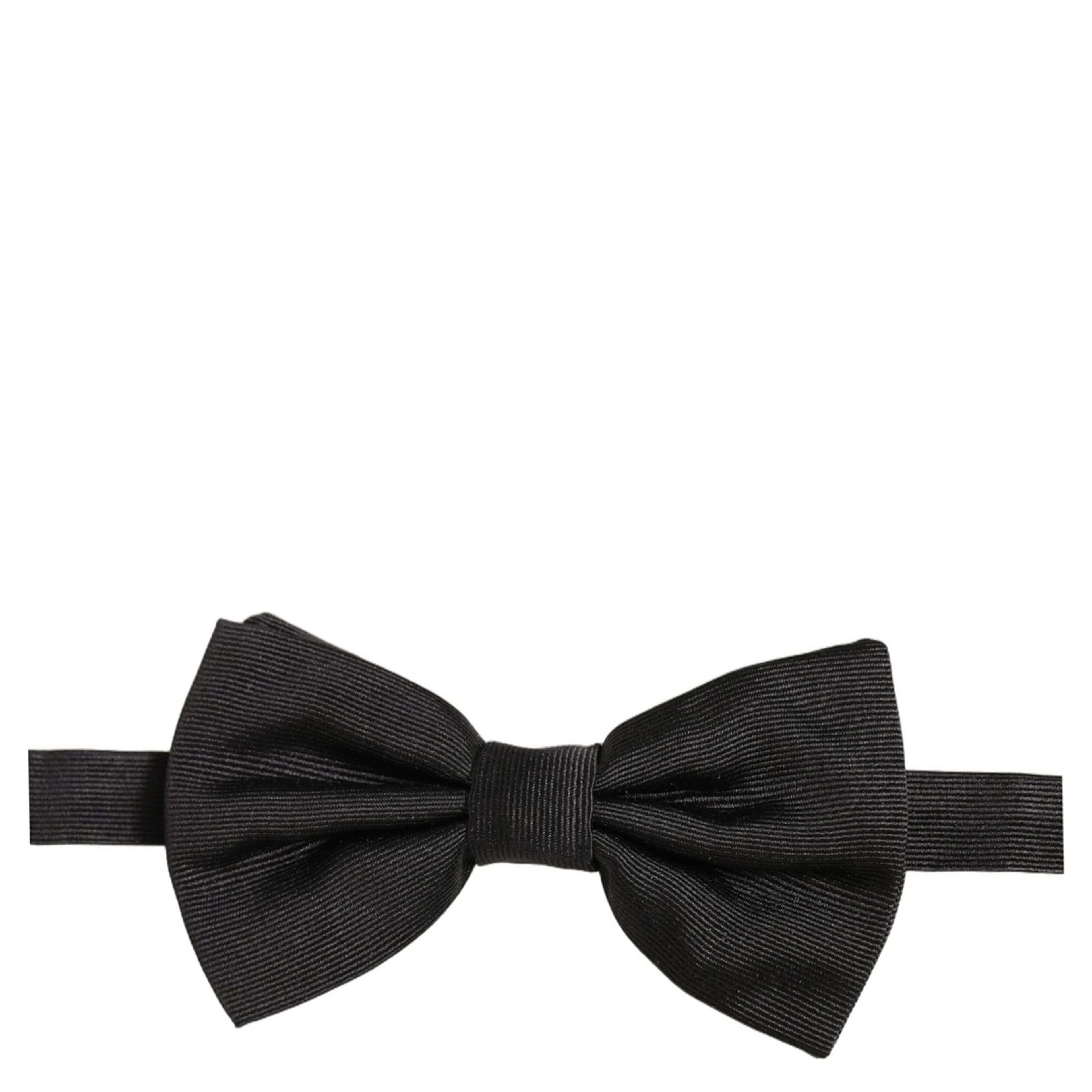 Men Black 100% Silk Adjustable Neck Papillon Bow Tie