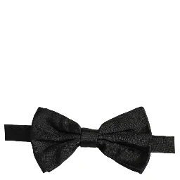 Men Black 100% Silk Adjustable Neck Papillon Bow Tie