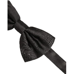 Men Black 100% Silk Adjustable Neck Papillon Bow Tie
