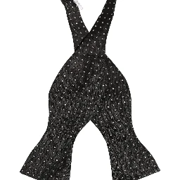 Black White Polka Dot Adjustable Neck Papillon Bow Tie