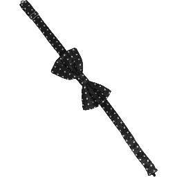 Black White Polka Dot Adjustable Neck Papillon Bow Tie