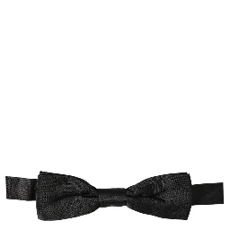 Men Black 100% Silk Adjustable Neck Papillon Bow Tie