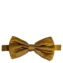 Men Mustard 100% Silk Adjustable Neck Papillon Bow Tie