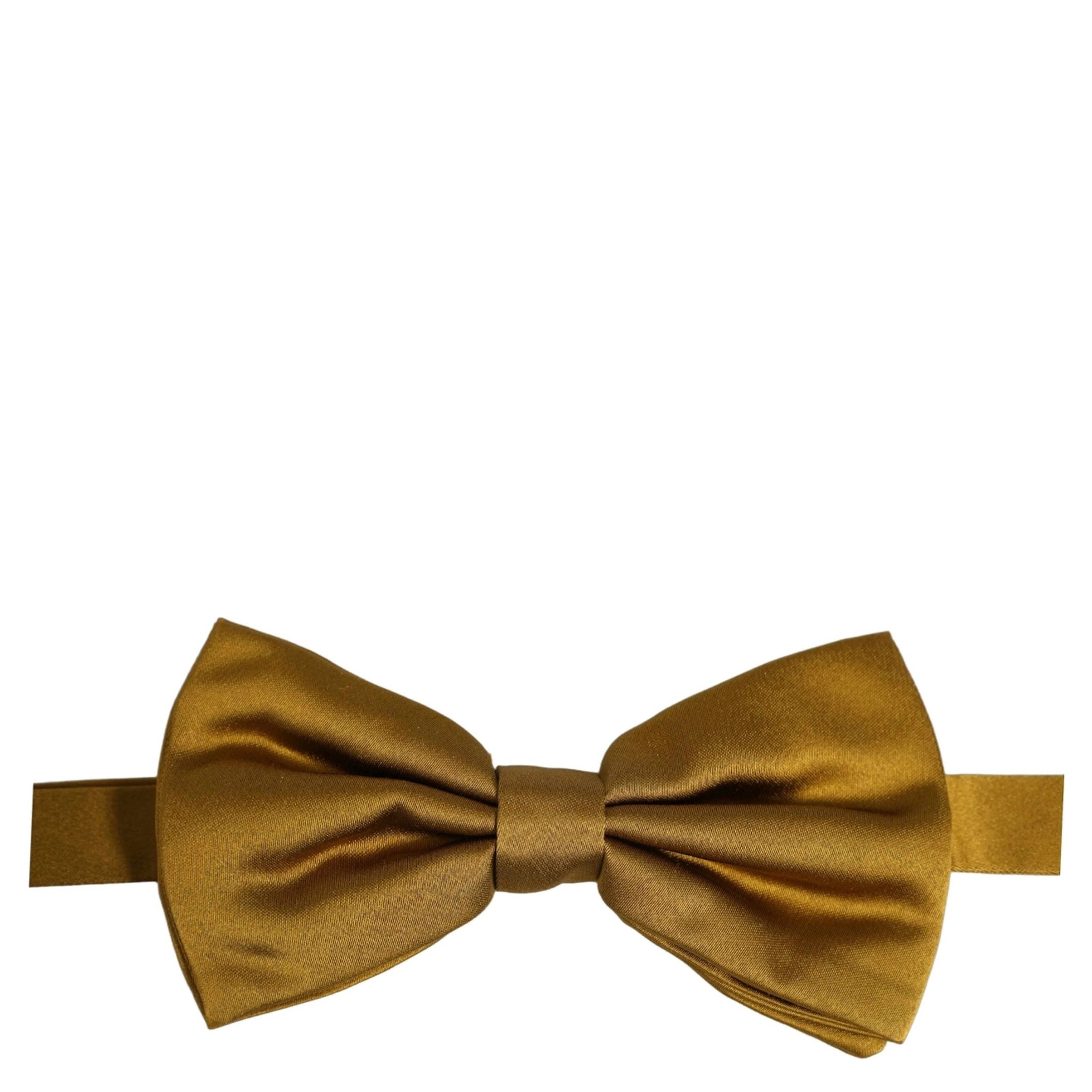 Men Mustard 100% Silk Adjustable Neck Papillon Bow Tie
