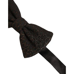 Men Brown 100% Silk Adjustable Neck Papillon Bow Tie