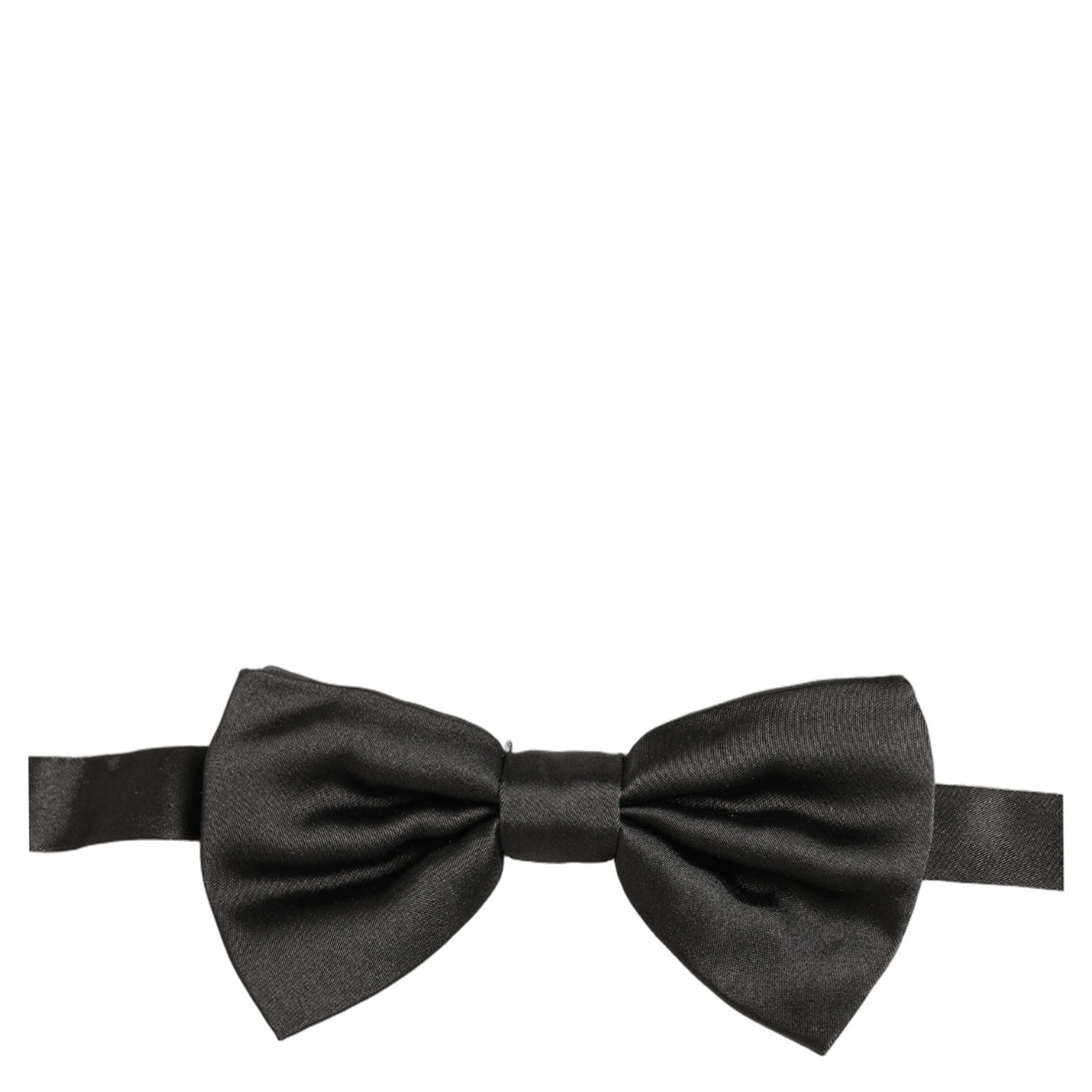Men Black 100% Silk Adjustable Neck Papillon Bow Tie