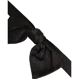 Men Black 100% SIlk Adjustable Neck Papillon Bow Tie