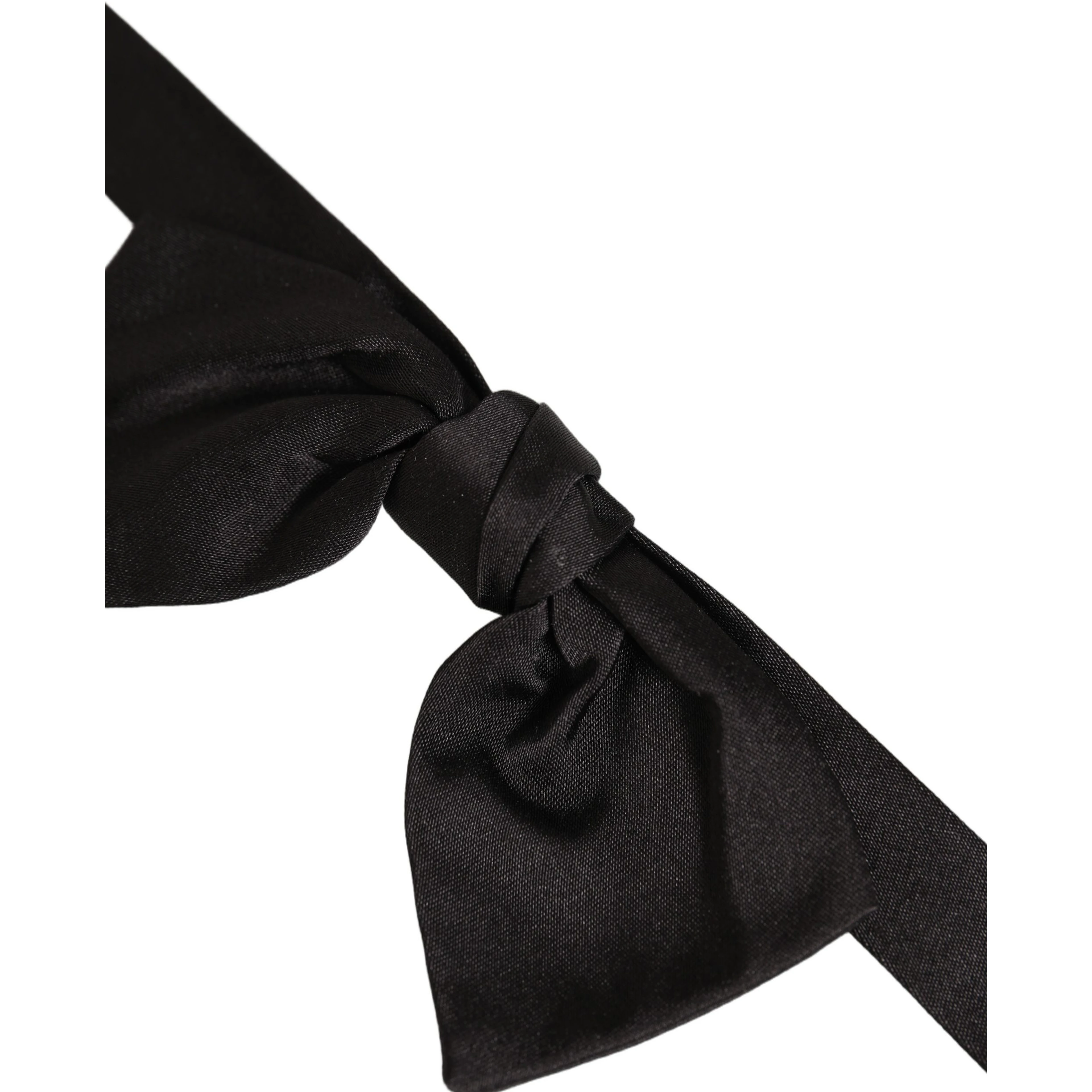 Men Black 100% SIlk Adjustable Neck Papillon Bow Tie