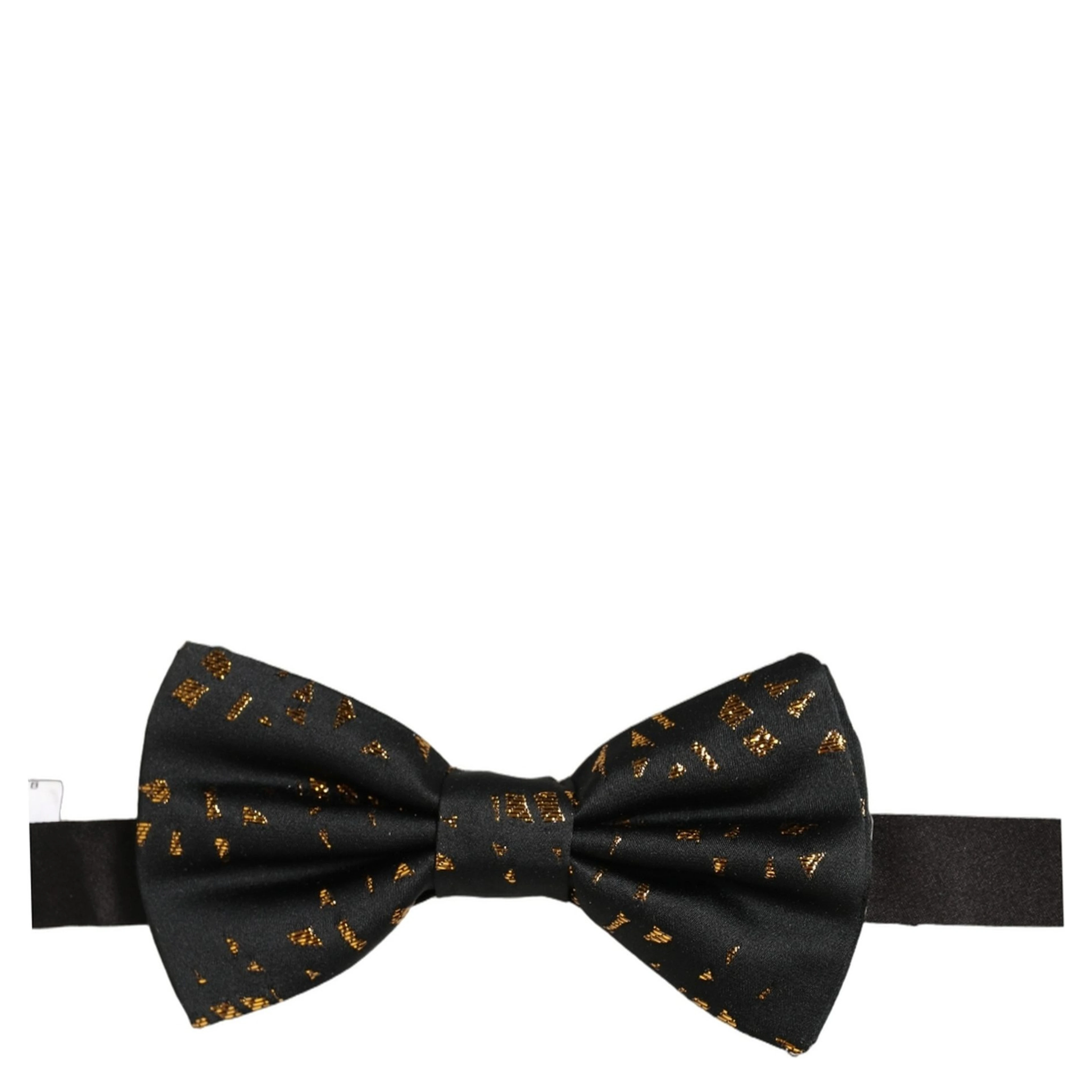 Black Gold Speckle Pattern Adjustable Neck Papillon Bow Tie