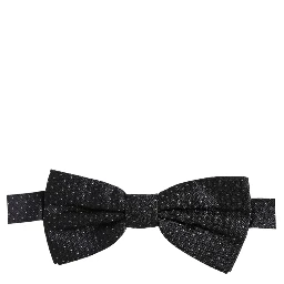 Black White Polka Dot Adjustable Neck Papillon Bow Tie