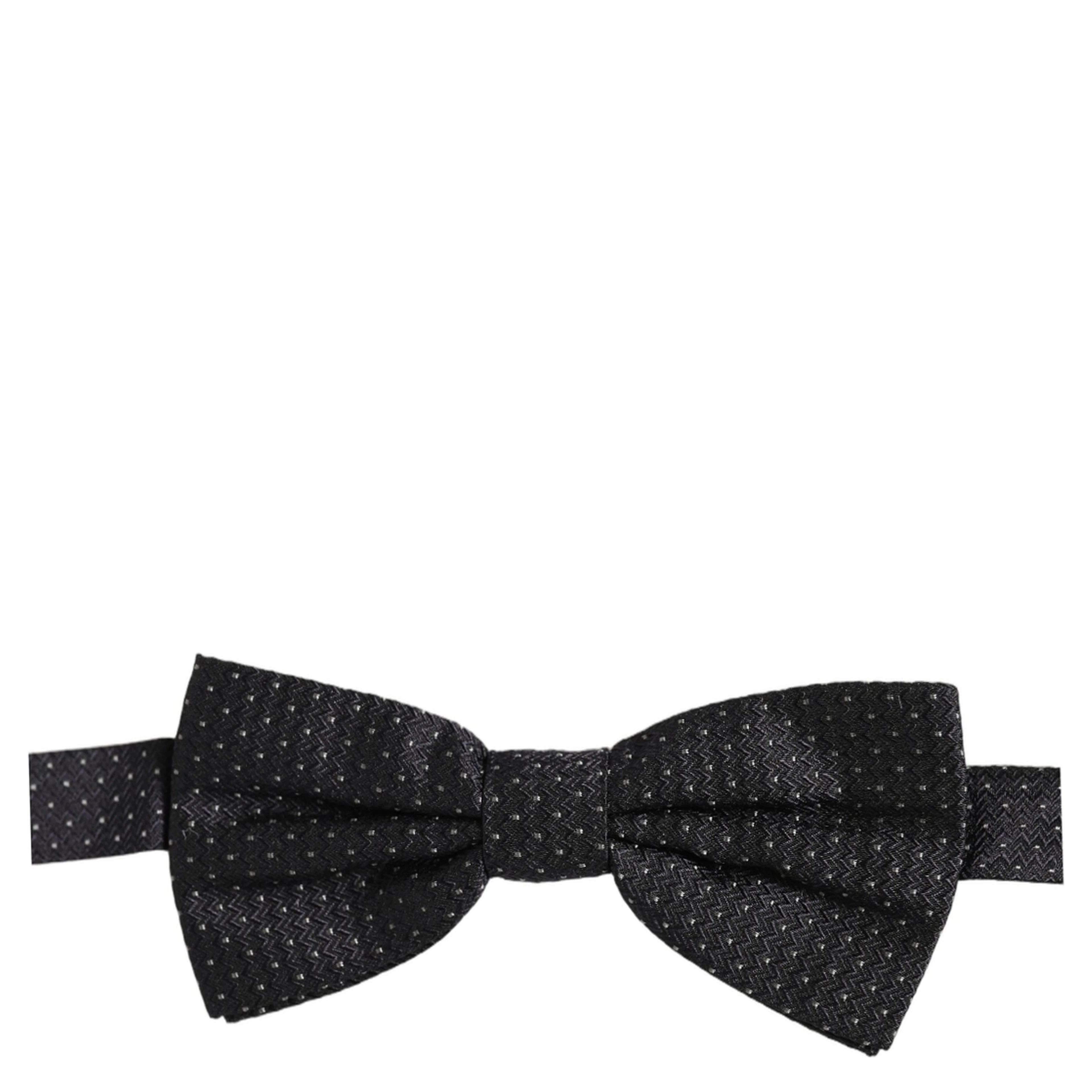 Black White Polka Dot Adjustable Neck Papillon Bow Tie