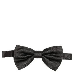 Men Black 100% Silk Adjustable Neck Papillon Bow Tie