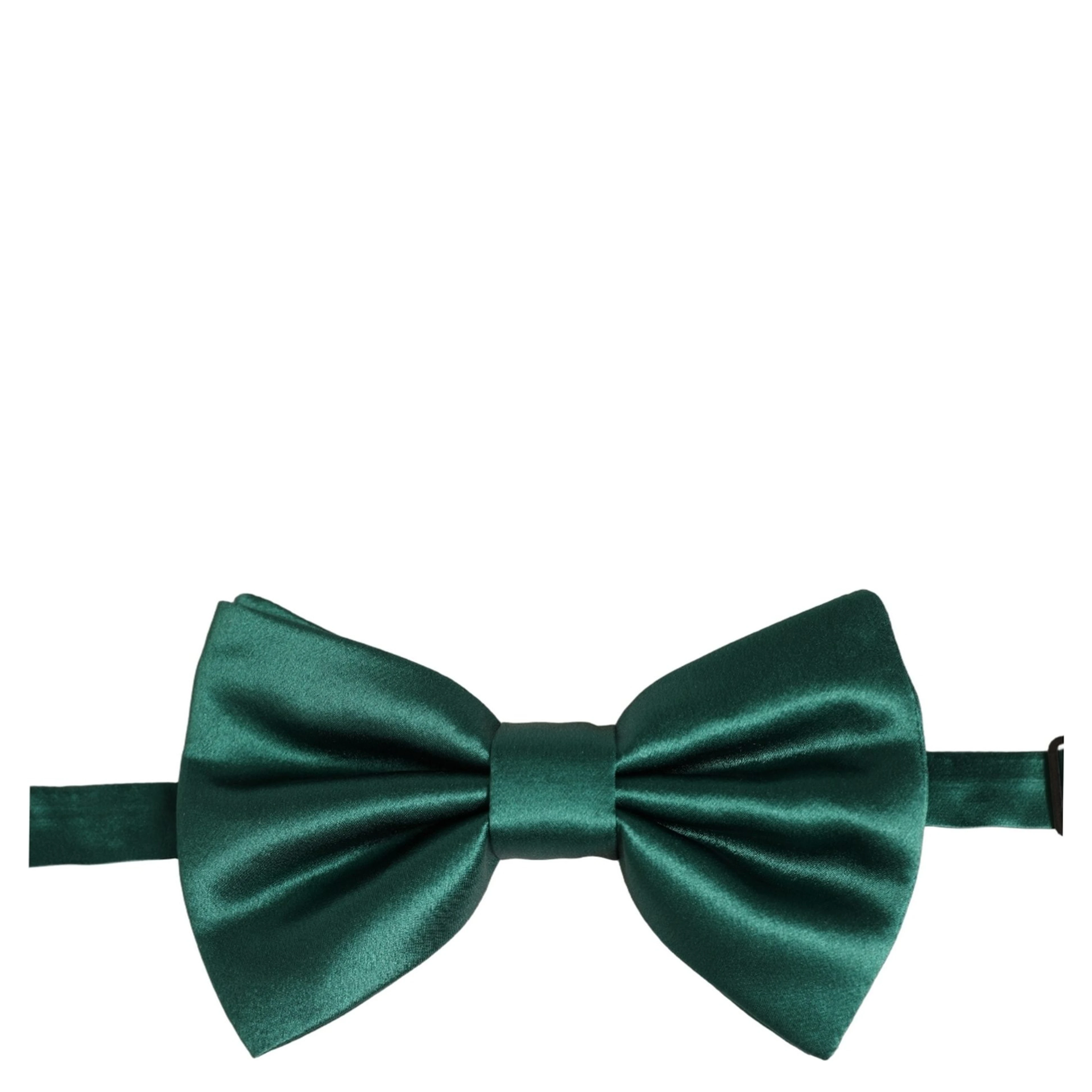 Men Green 100% Silk Adjustable Neck Papillon Bow Tie