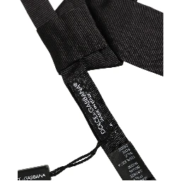 Men Black 100% SIlk Adjustable Neck Papillon Bow Tie