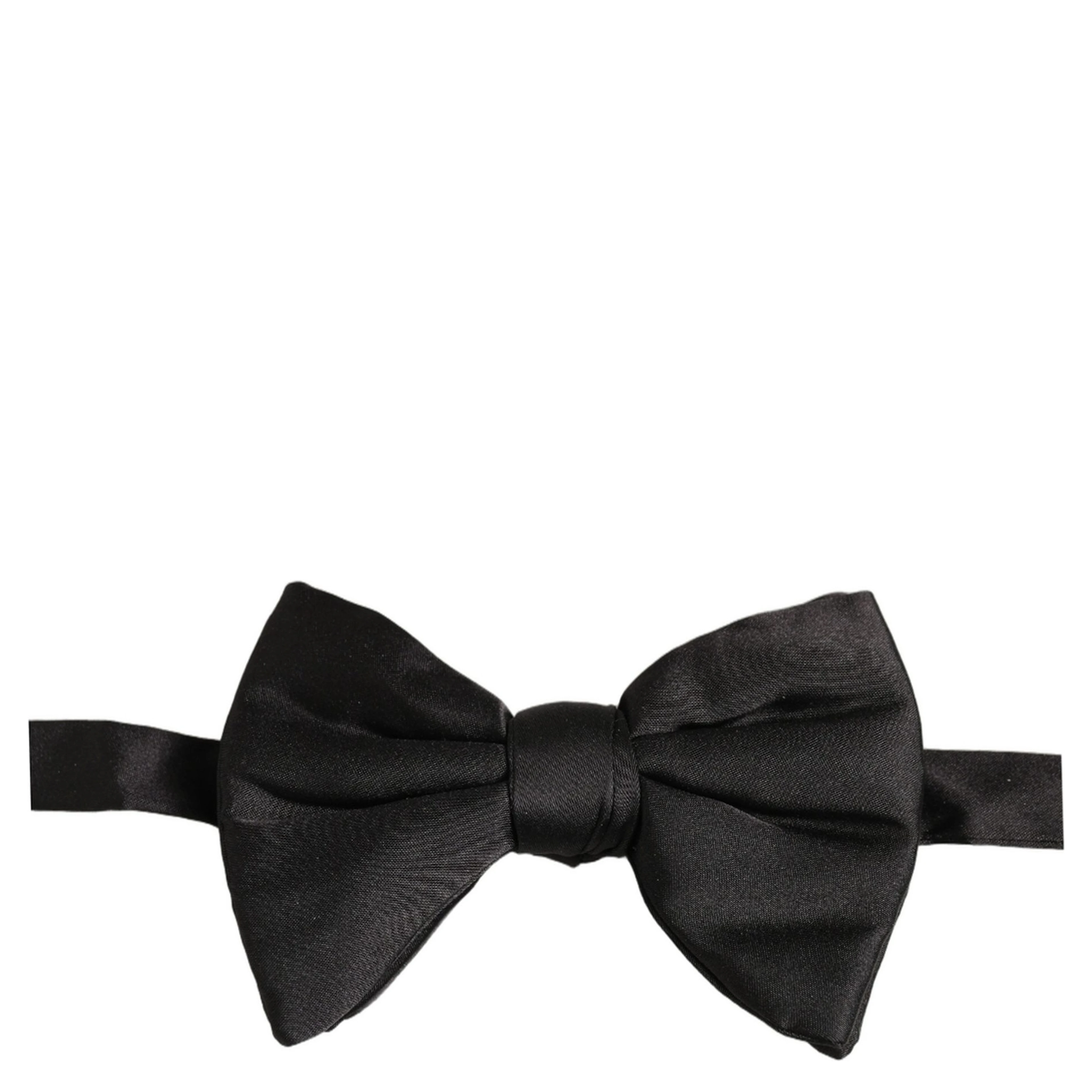 Men Black 100% Silk Adjustable Neck Papillon Bow Tie