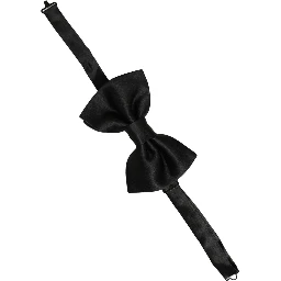 Men Black 100% Silk Adjustable Neck Papillon Bow Tie