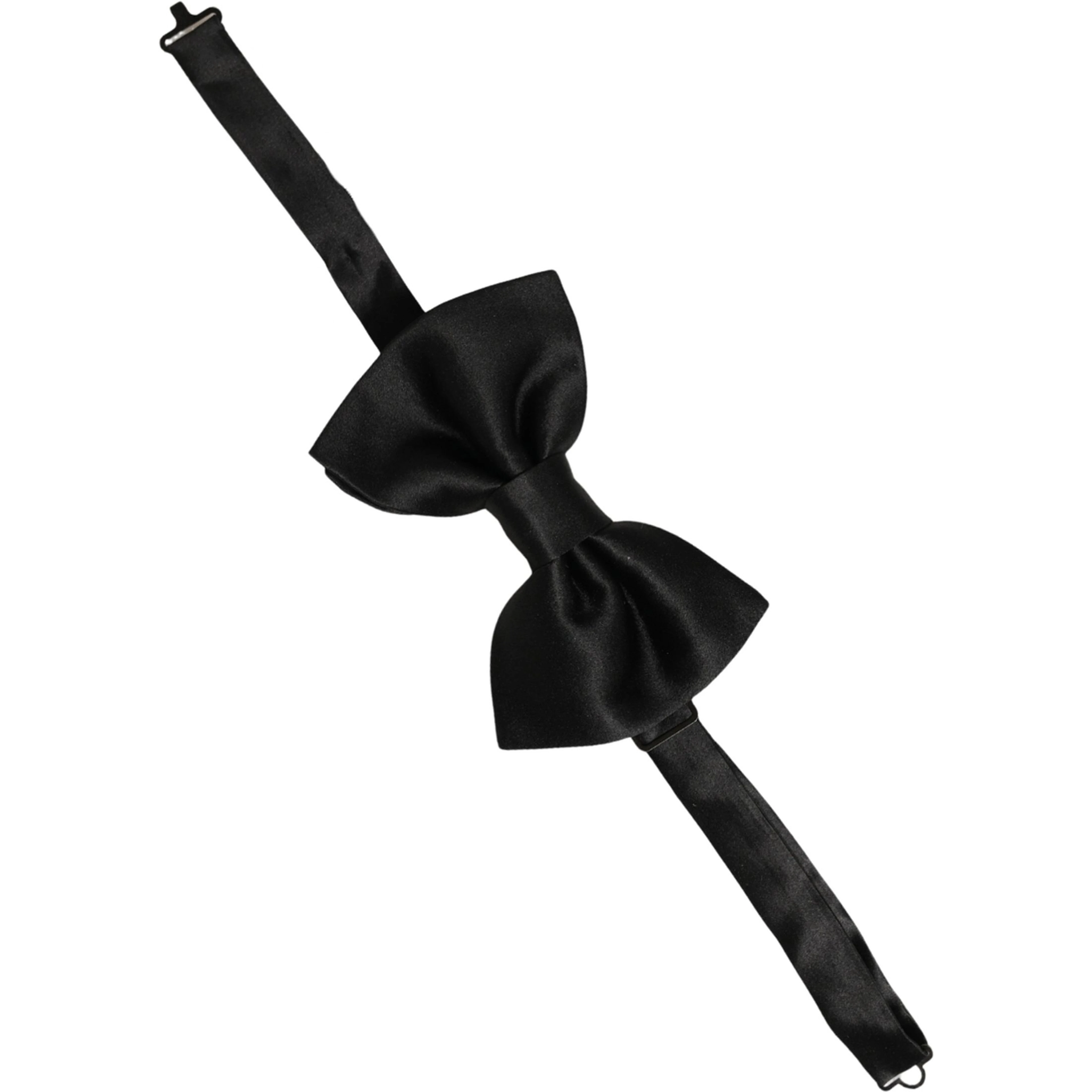 Men Black 100% Silk Adjustable Neck Papillon Bow Tie