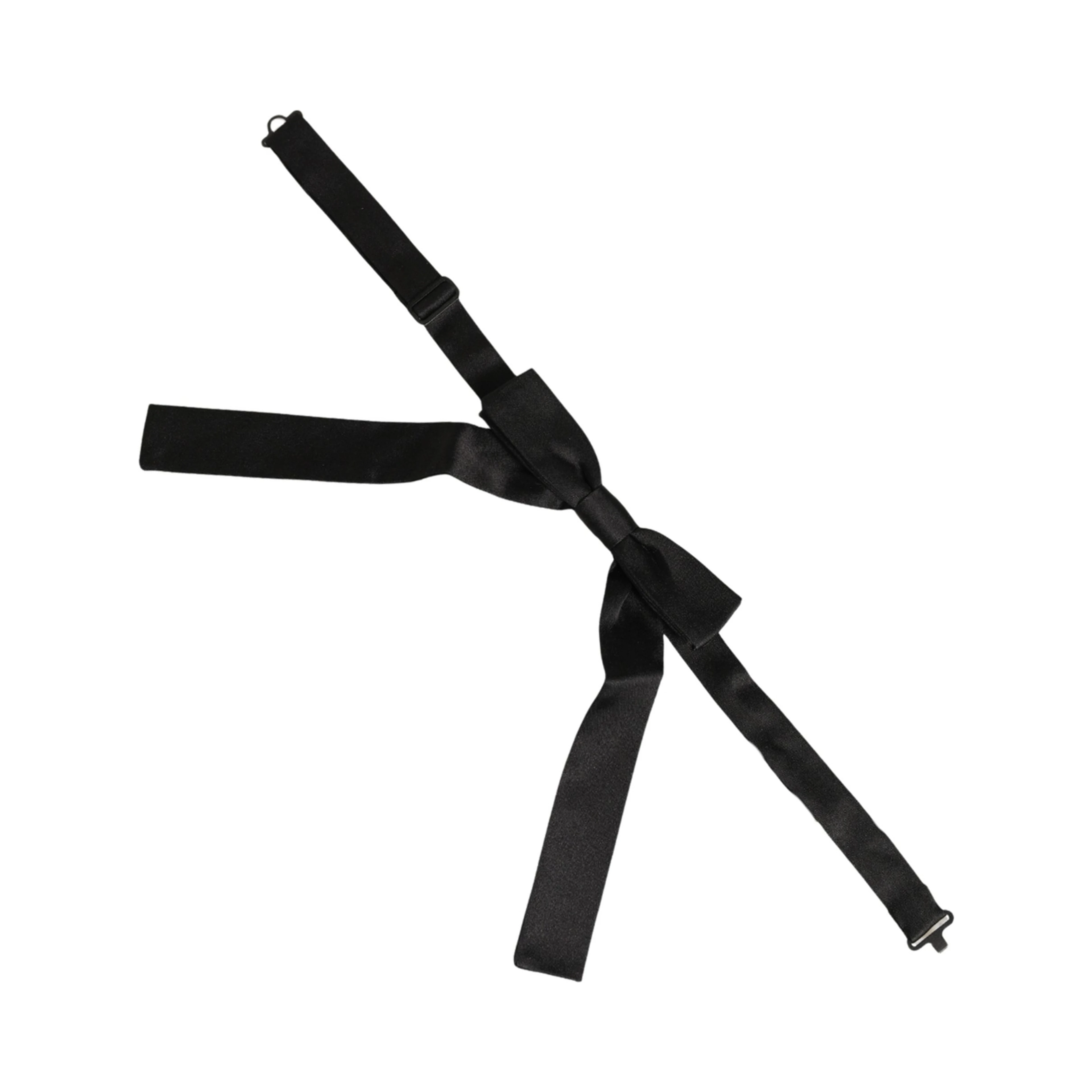 Men Black 100% SIlk Adjustable Neck Papillon Bow Tie