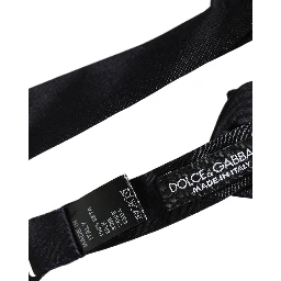 Men Black 100% Silk Adjustable Neck Papillon Bow Tie