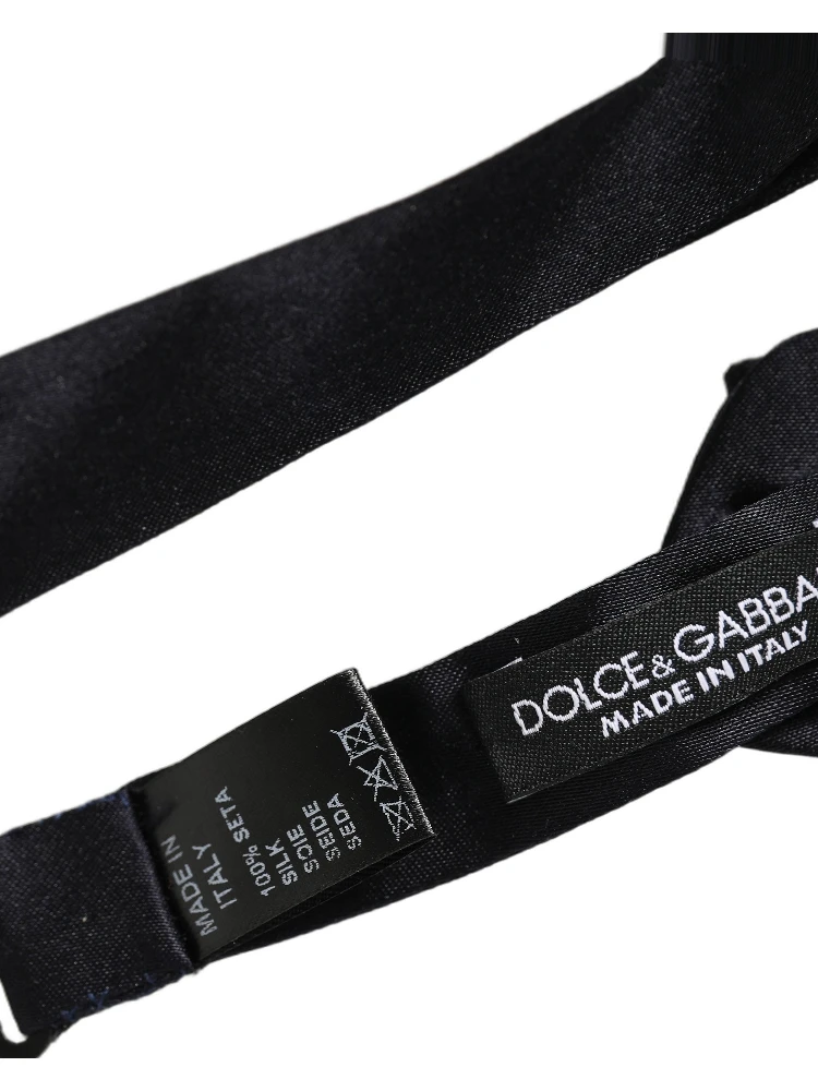 Men Black 100% Silk Adjustable Neck Papillon Bow Tie