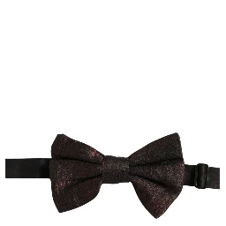 Men Brown 100% Silk Adjustable Neck Papillon Bow Tie