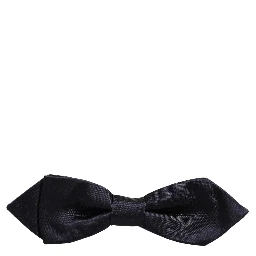 Men Dark Blue 100% Silk Adjustable Neck Papillon Bow Tie