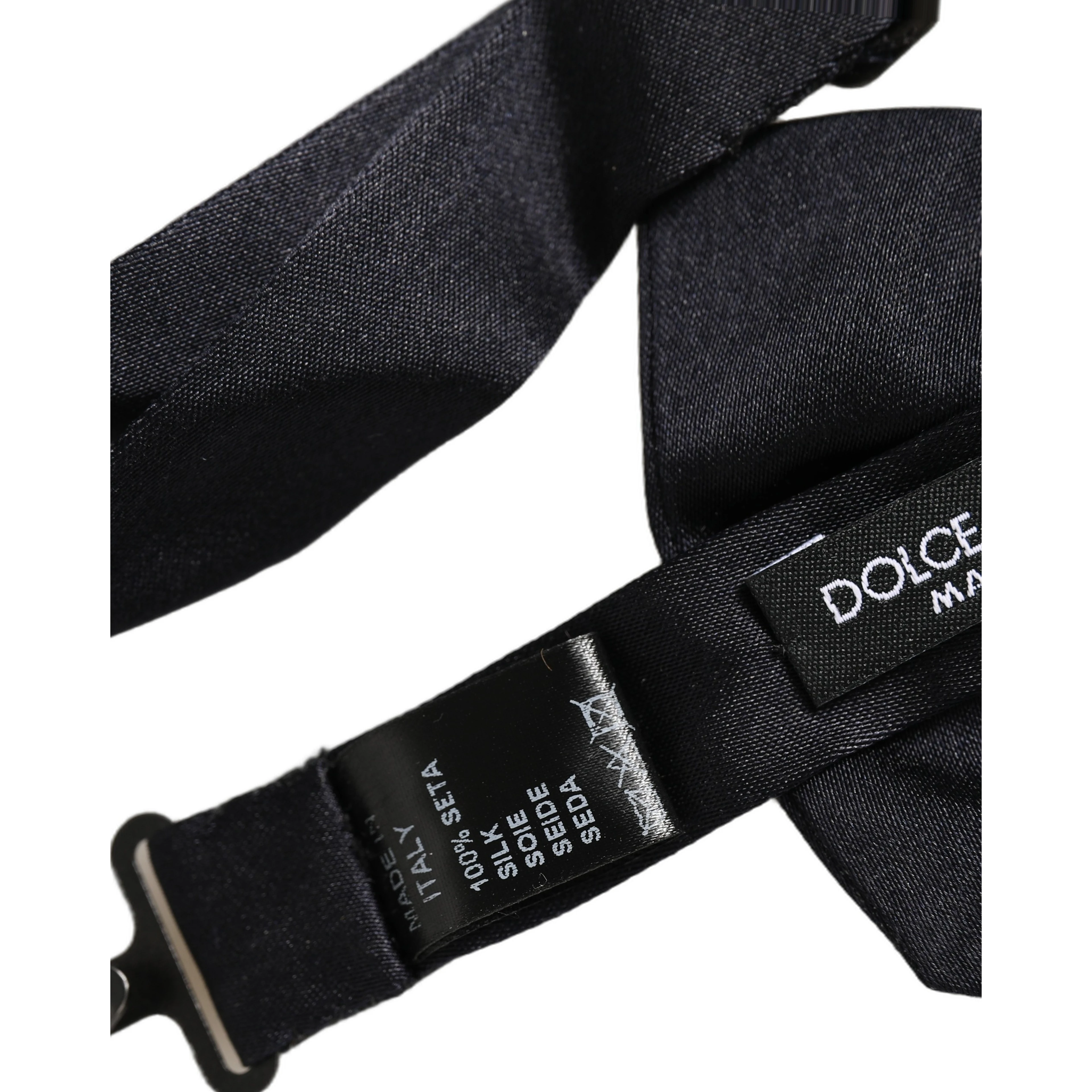 Men Black 100% Silk Adjustable Neck Papillon Bow Tie