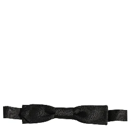 Men Black 100% SIlk Adjustable Neck Papillon Bow Tie