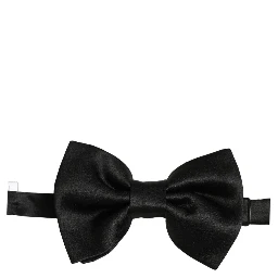 Men Black 100% Silk Adjustable Neck Papillon Bow Tie
