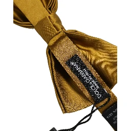 Men Mustard 100% Silk Adjustable Neck Papillon Bow Tie