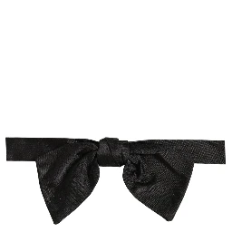 Men Black 100% SIlk Adjustable Neck Papillon Bow Tie