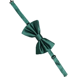 Men Green 100% Silk Adjustable Neck Papillon Bow Tie
