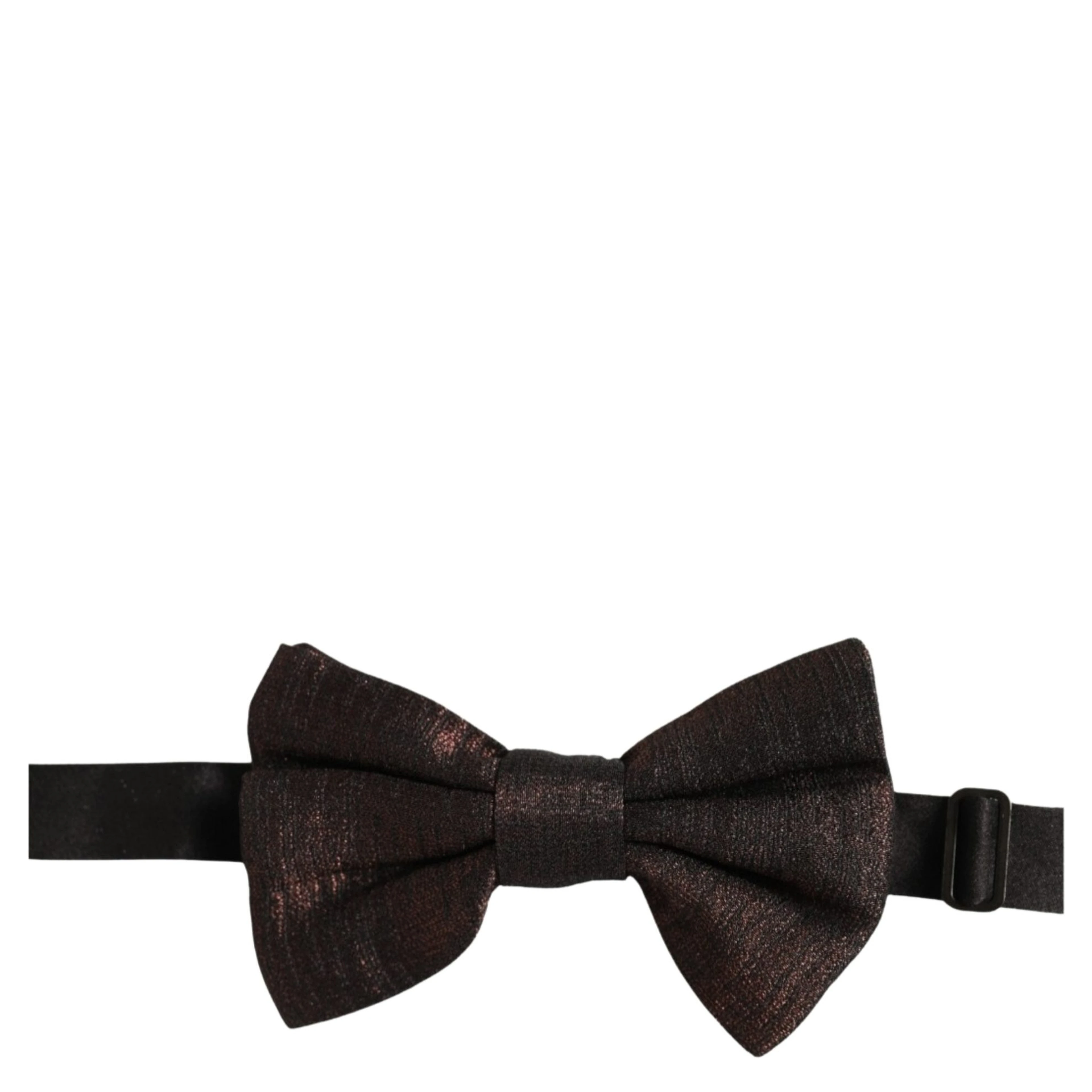 Men Brown 100% Silk Adjustable Neck Papillon Bow Tie