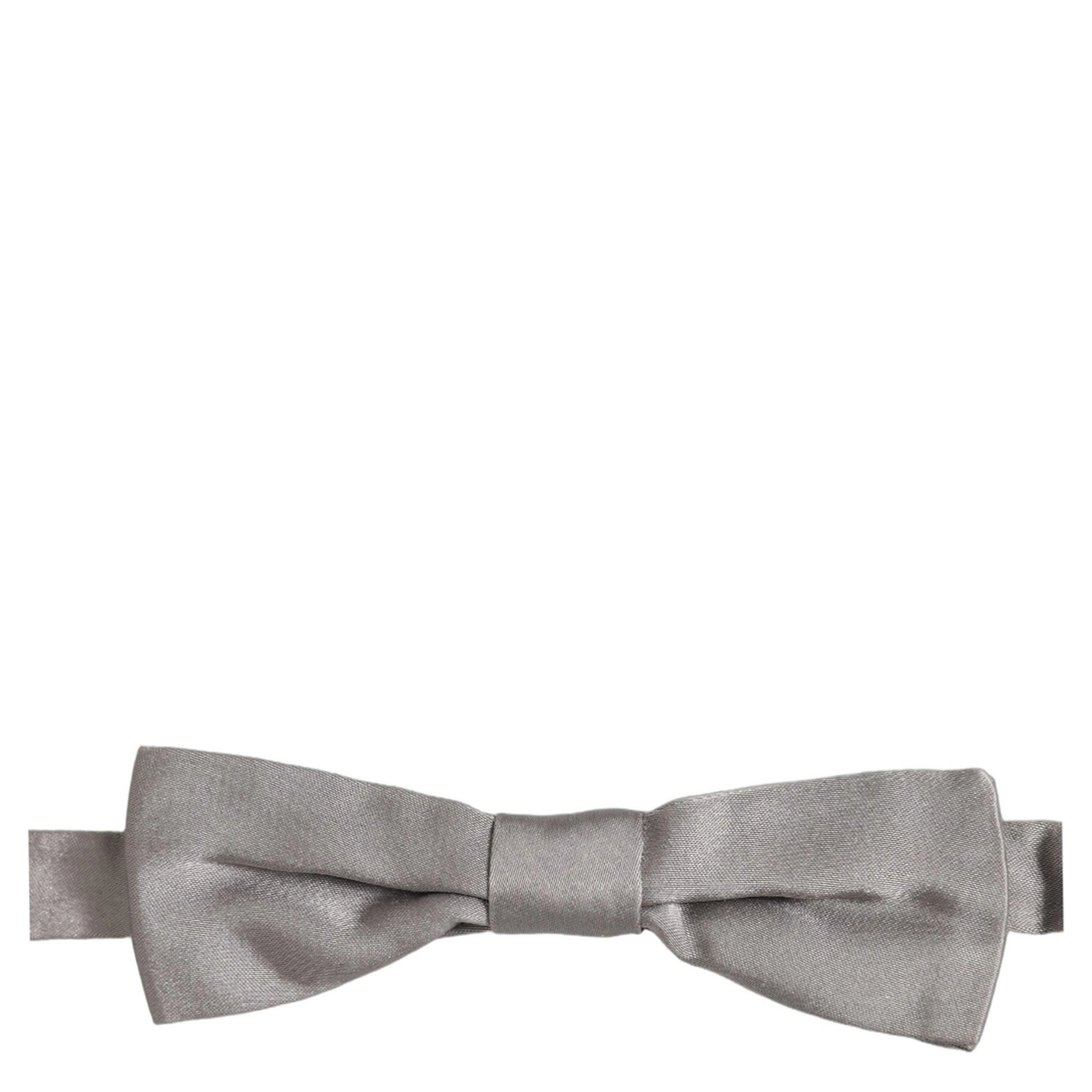 Men Gray 100% Silk Adjustable Neck Papillon Bow Tie
