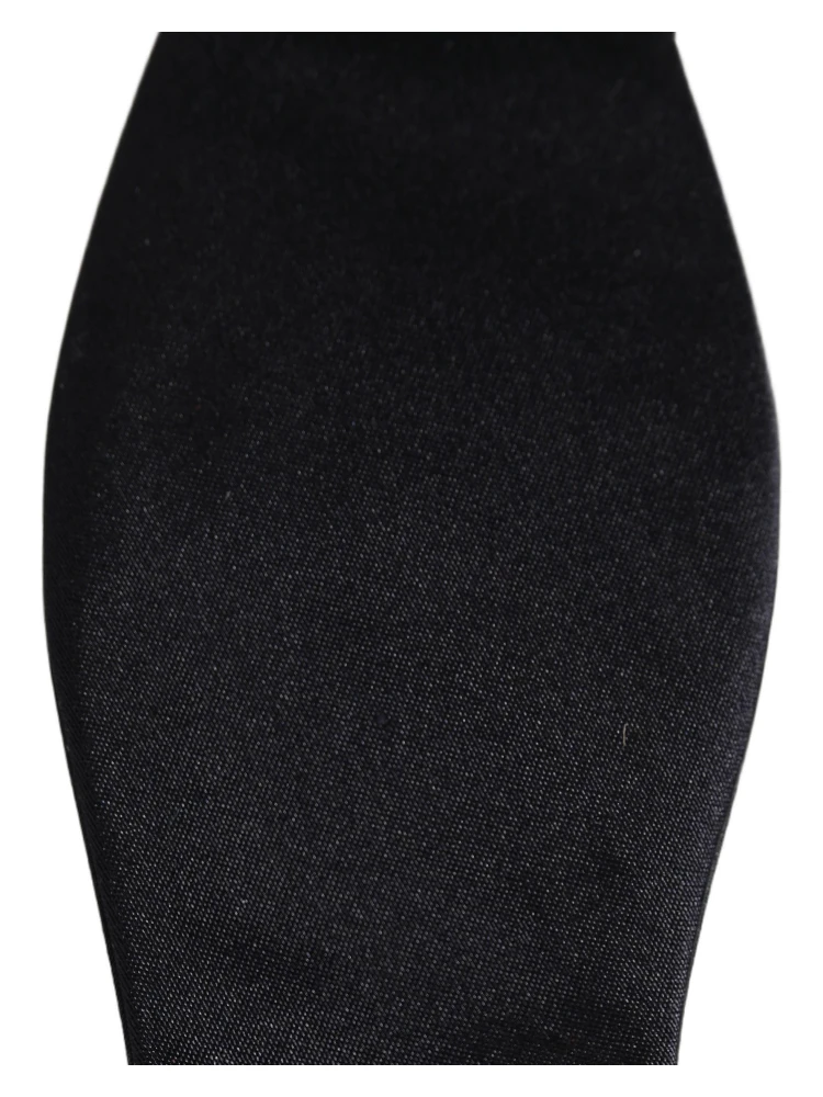 Men Black 100% Silk Adjustable Neck Papillon Bow Tie
