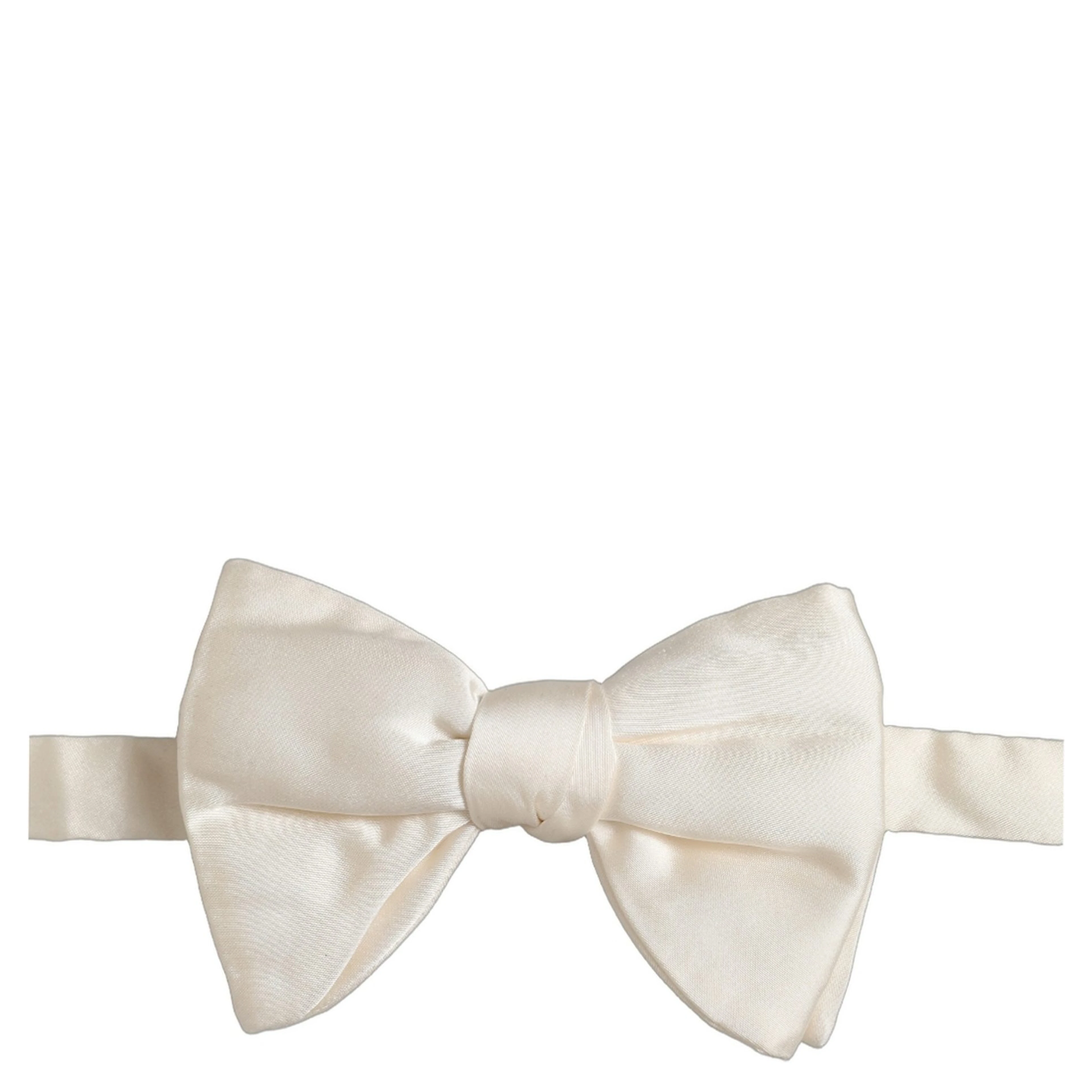 Men White 100% Silk Adjustable Neck Papillon Bow Tie