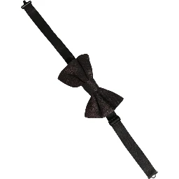 Men Brown 100% Silk Adjustable Neck Papillon Bow Tie