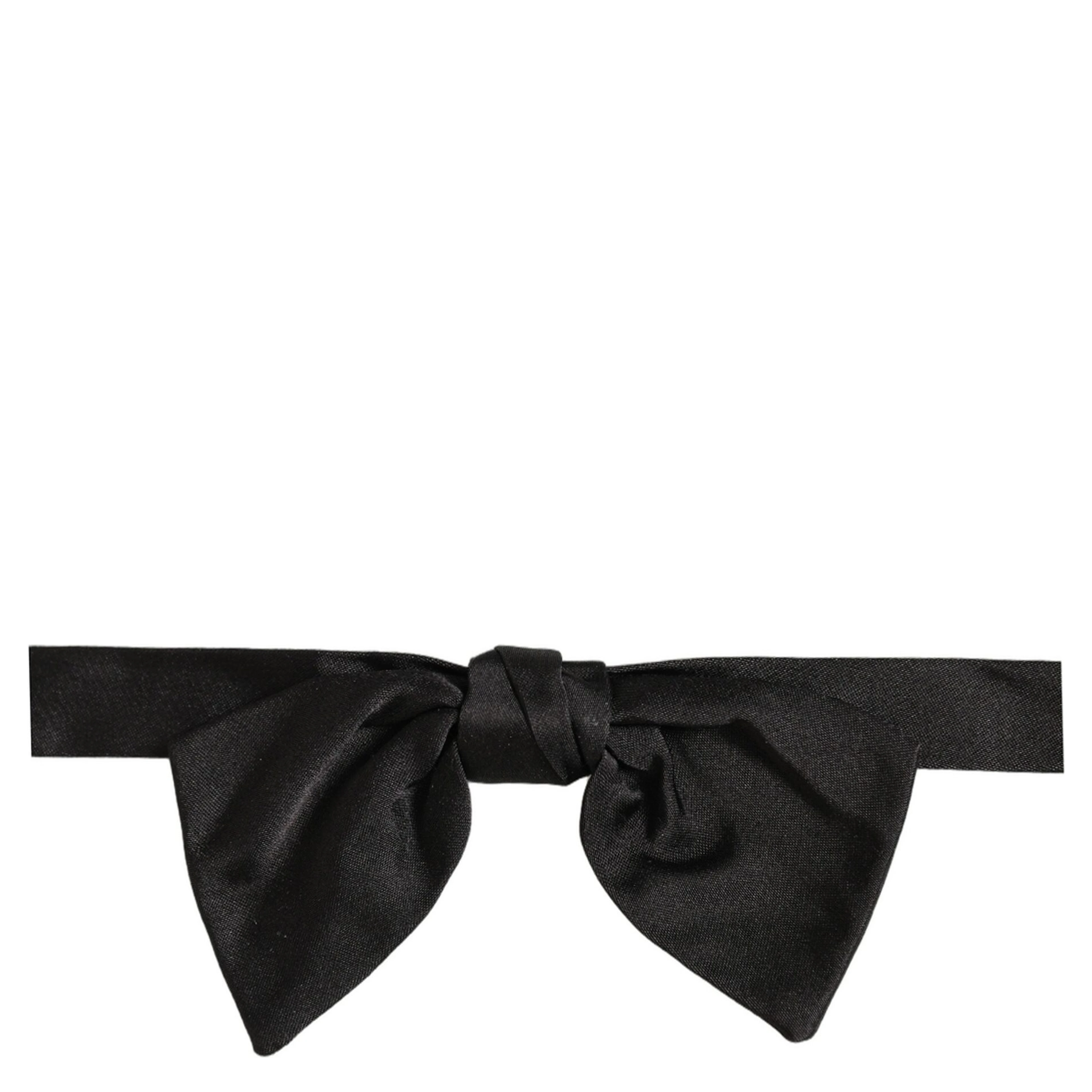 Men Black 100% SIlk Adjustable Neck Papillon Bow Tie