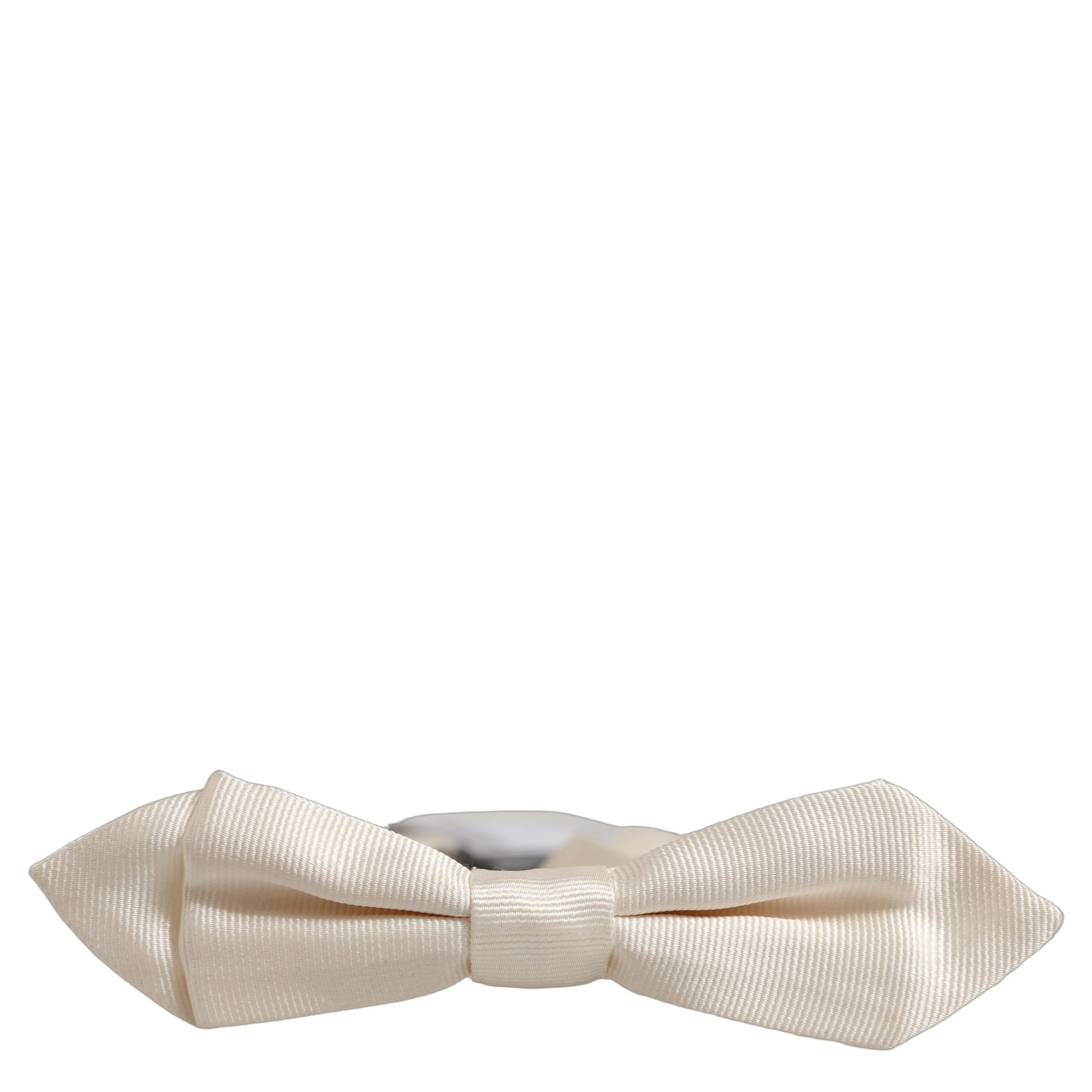 Men White 100% Silk Adjustable Neck Papillon Bow Tie