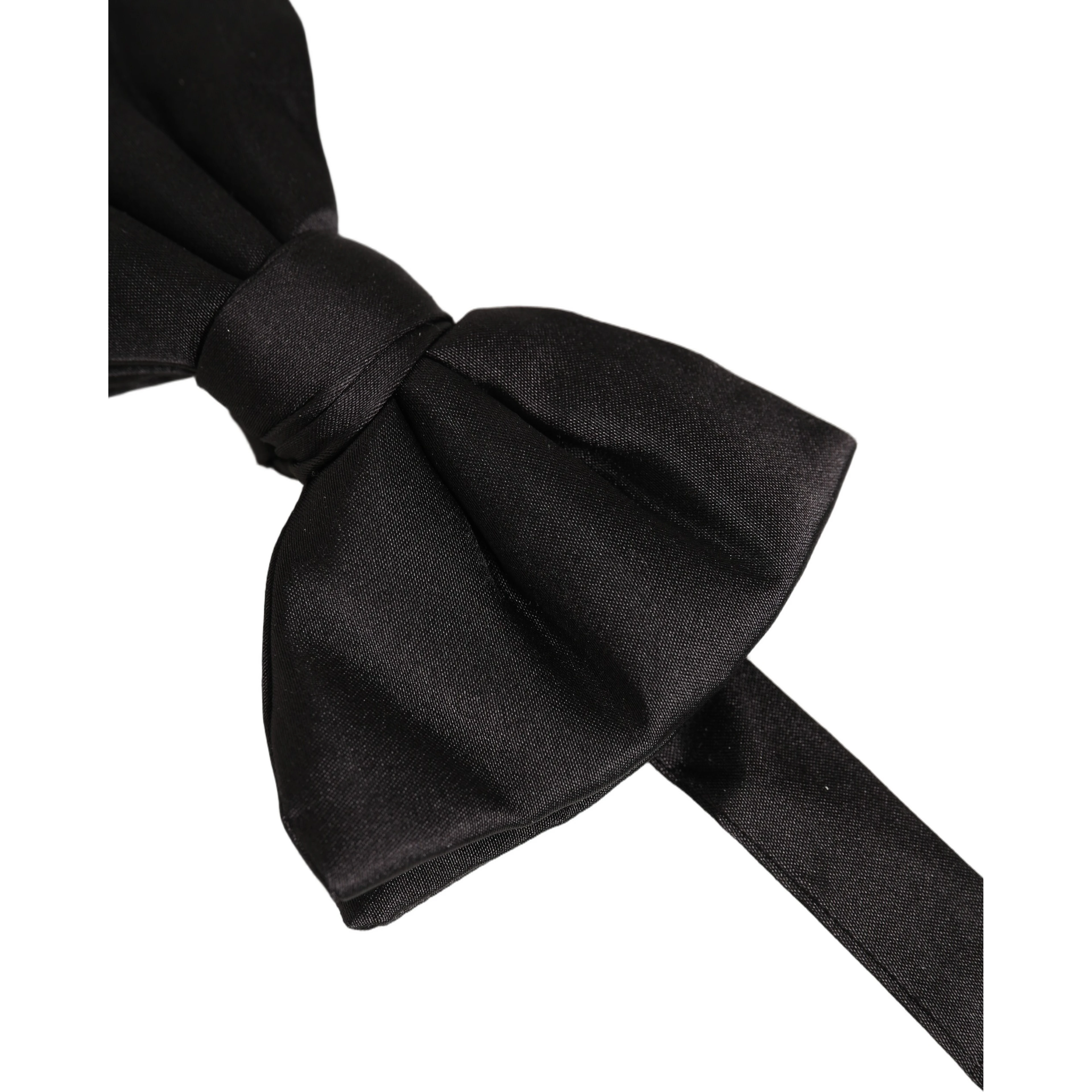 Men Black 100% Silk Adjustable Neck Papillon Bow Tie