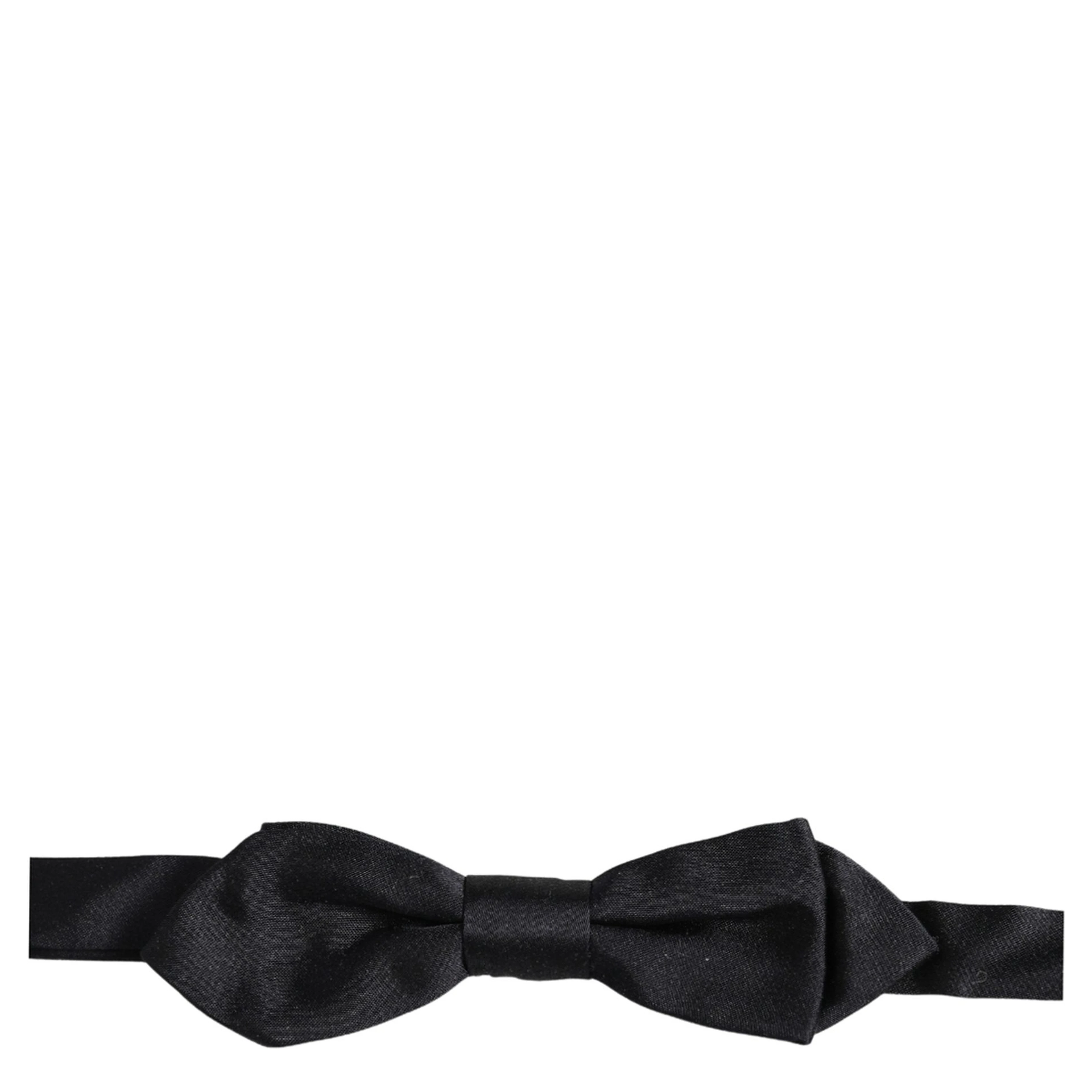 Men Black 100% Silk Adjustable Neck Papillon Bow Tie