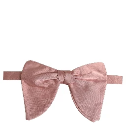Men Pink 100% Silk Adjustable Neck Papillon Bow Tie