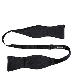 Men Black 100% Silk Adjustable Neck Papillon Bow Tie